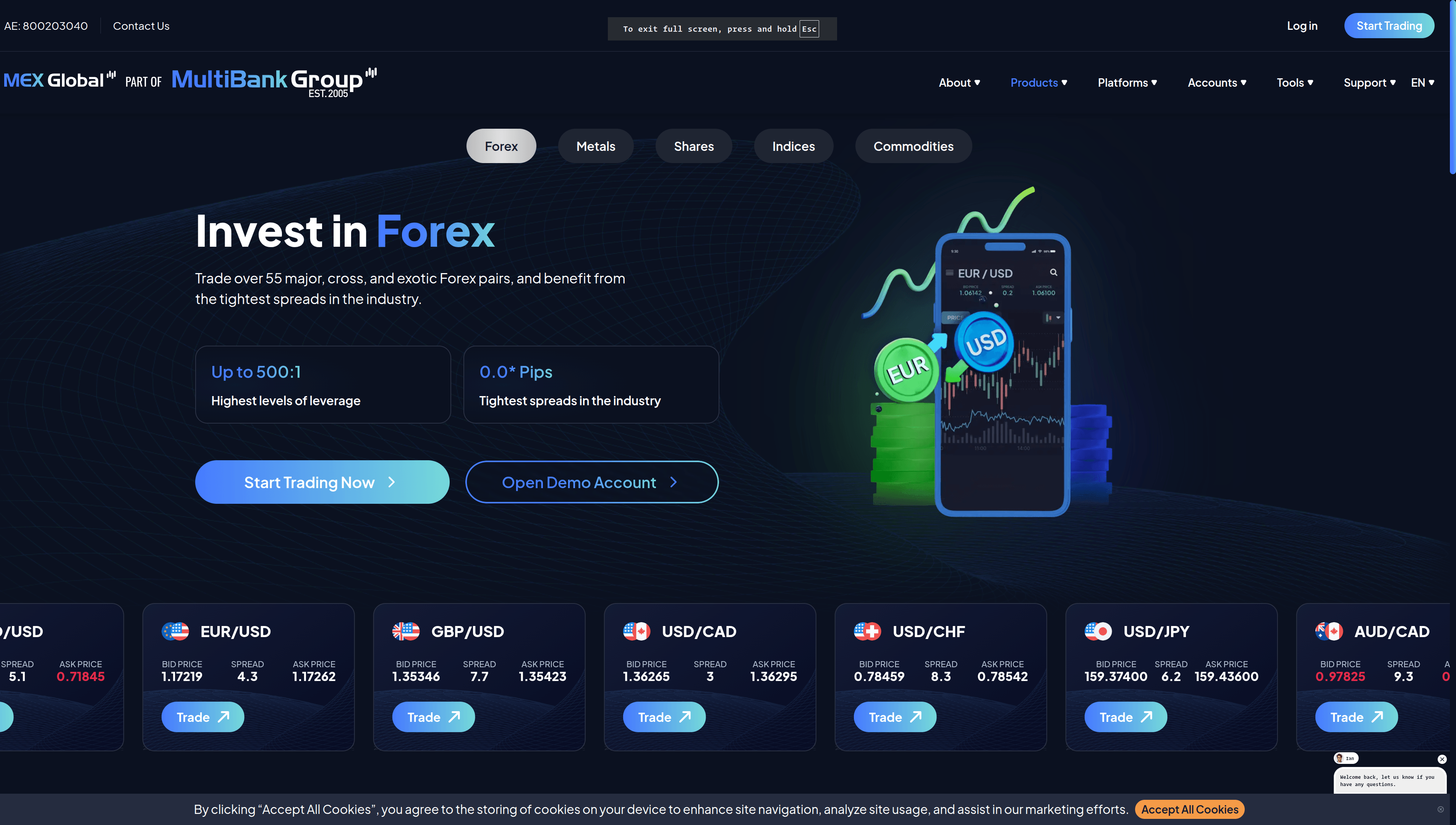 MEX Forex Product